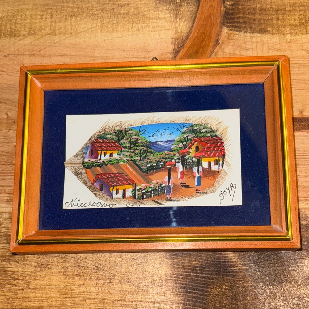Vintage Joya Feather Painting